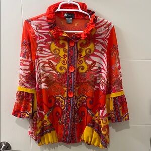 Damee Inc: Colorful Paisley Women's Sheer Top